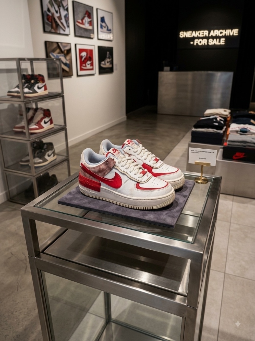 Women’s  Nike Air Force 1 Shadow White Team Red Sneakers Size 5